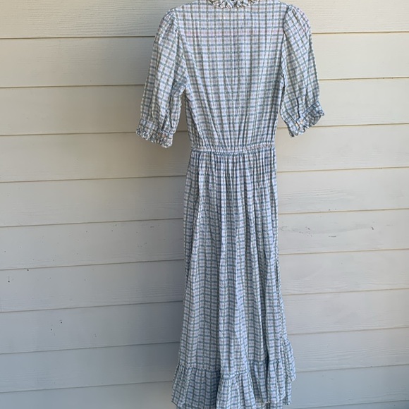 RARE Christy dawn linden lotus gingham maxi organic cotton dress small - Picture 8 of 15